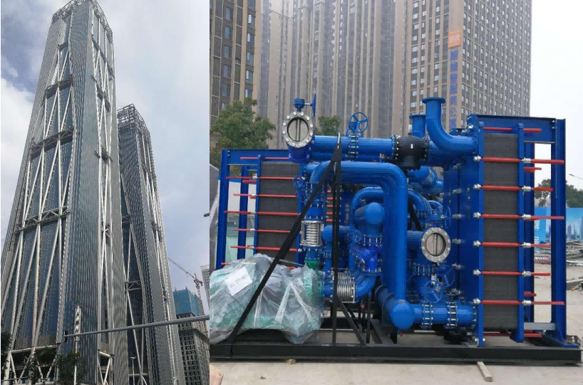 湖南省湘江財(cái)富金融中心A9板式換熱機(jī)組安裝現(xiàn)場