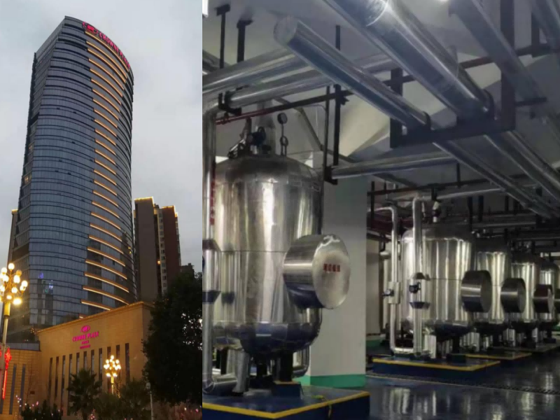 皇冠假日酒店換熱器機(jī)組安裝現(xiàn)場(chǎng)